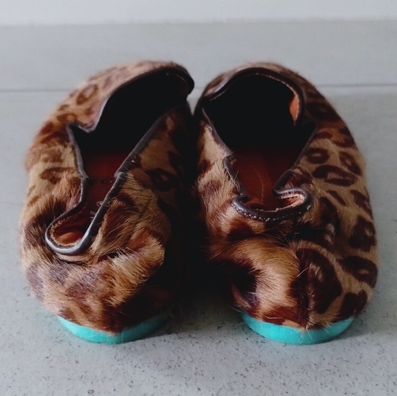 Calf Hair Leopard Print Ballet Flats - Picture 3 of 8